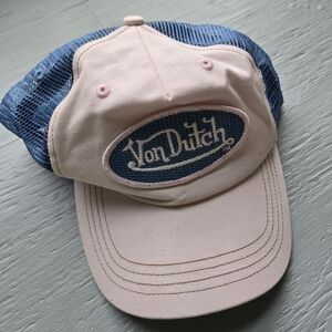 Von Dutch Pastel Pink and Denim Blue Trucker Hat 2003/2004